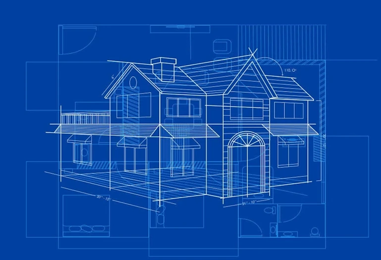 Photo of a blueprint